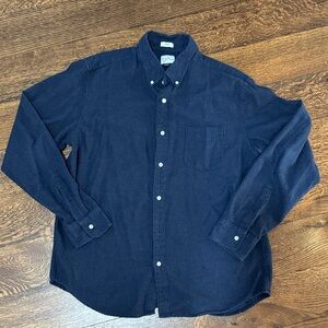 J Crew Men's Navy Blue Button-Up Shirt